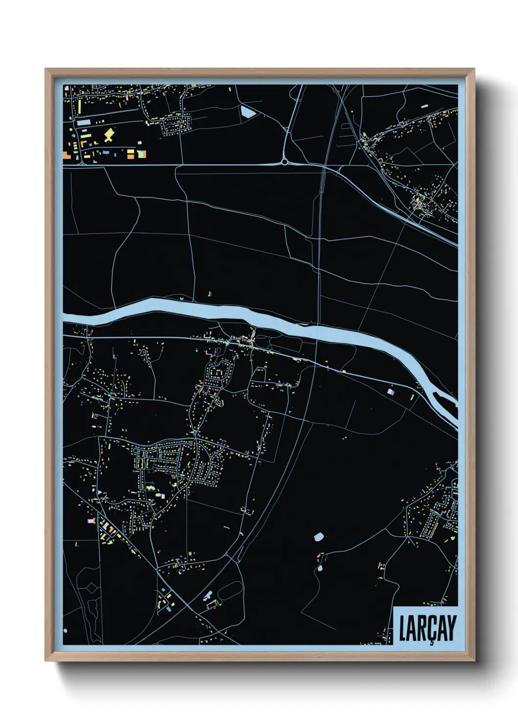 Une affiche de carte sur Larçay