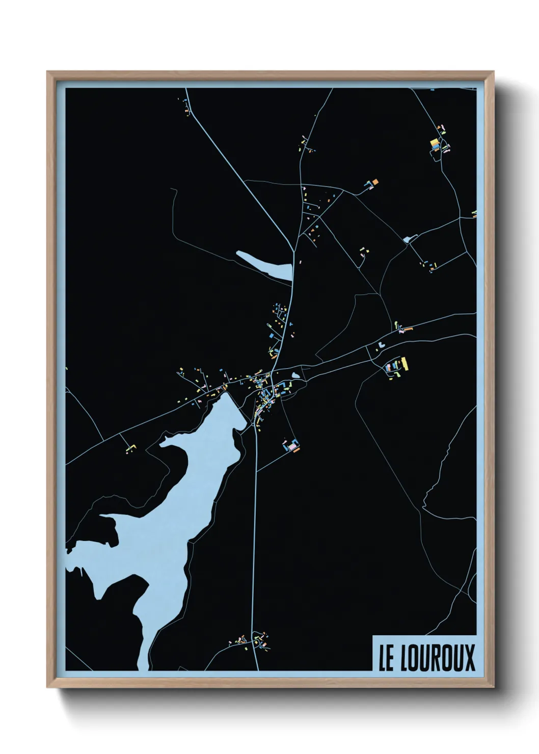 Une affiche de carte sur Le Louroux