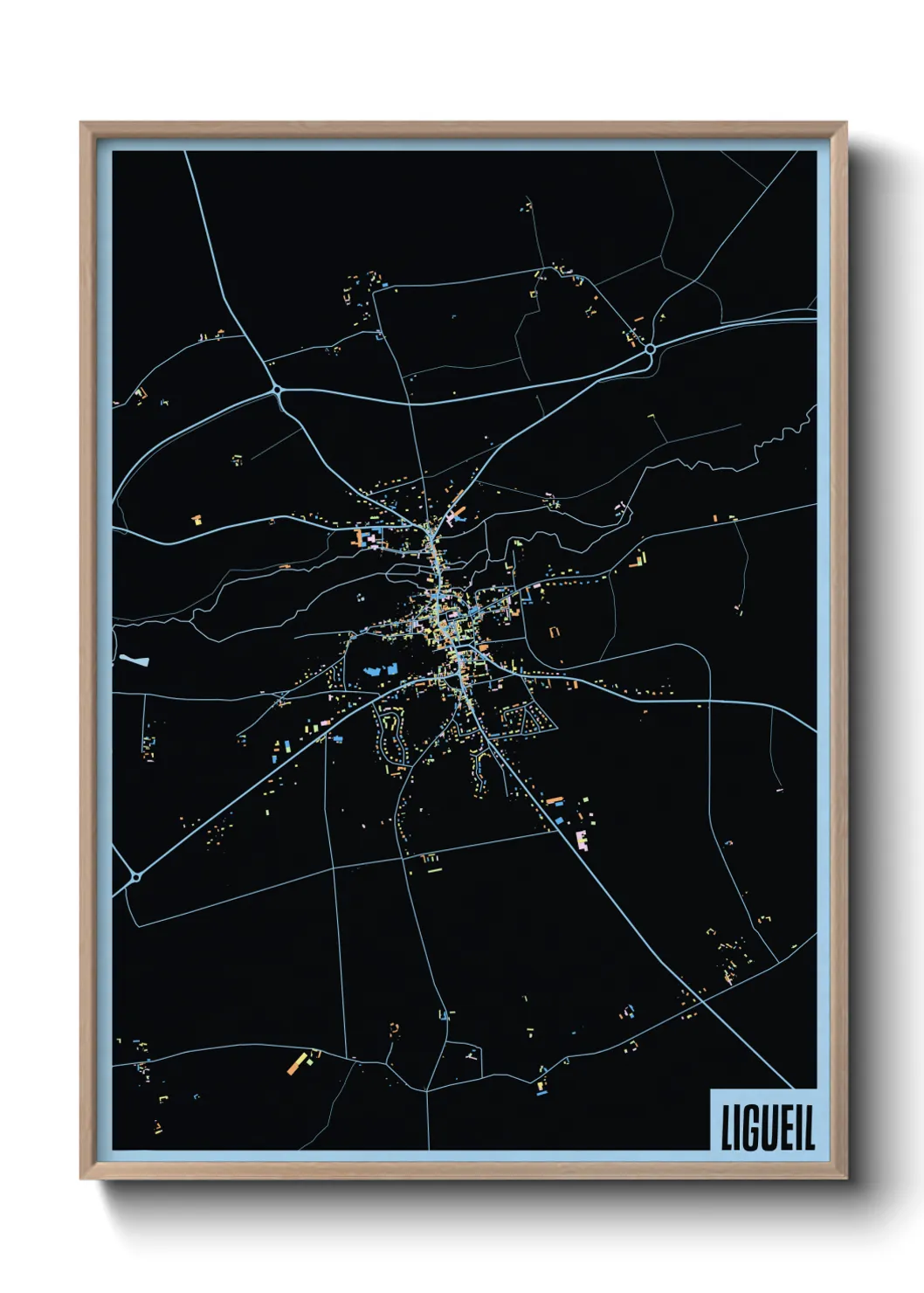 Une affiche de carte sur Ligueil