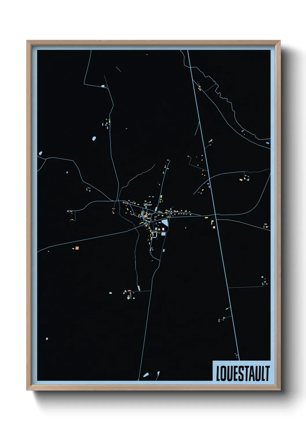 Une affiche de carte sur Louestault