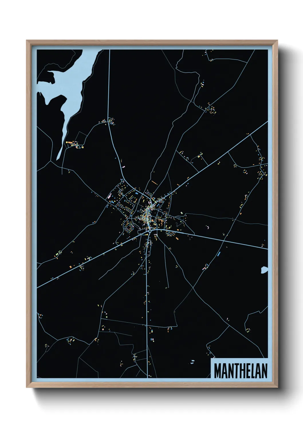 Une affiche de carte sur Manthelan