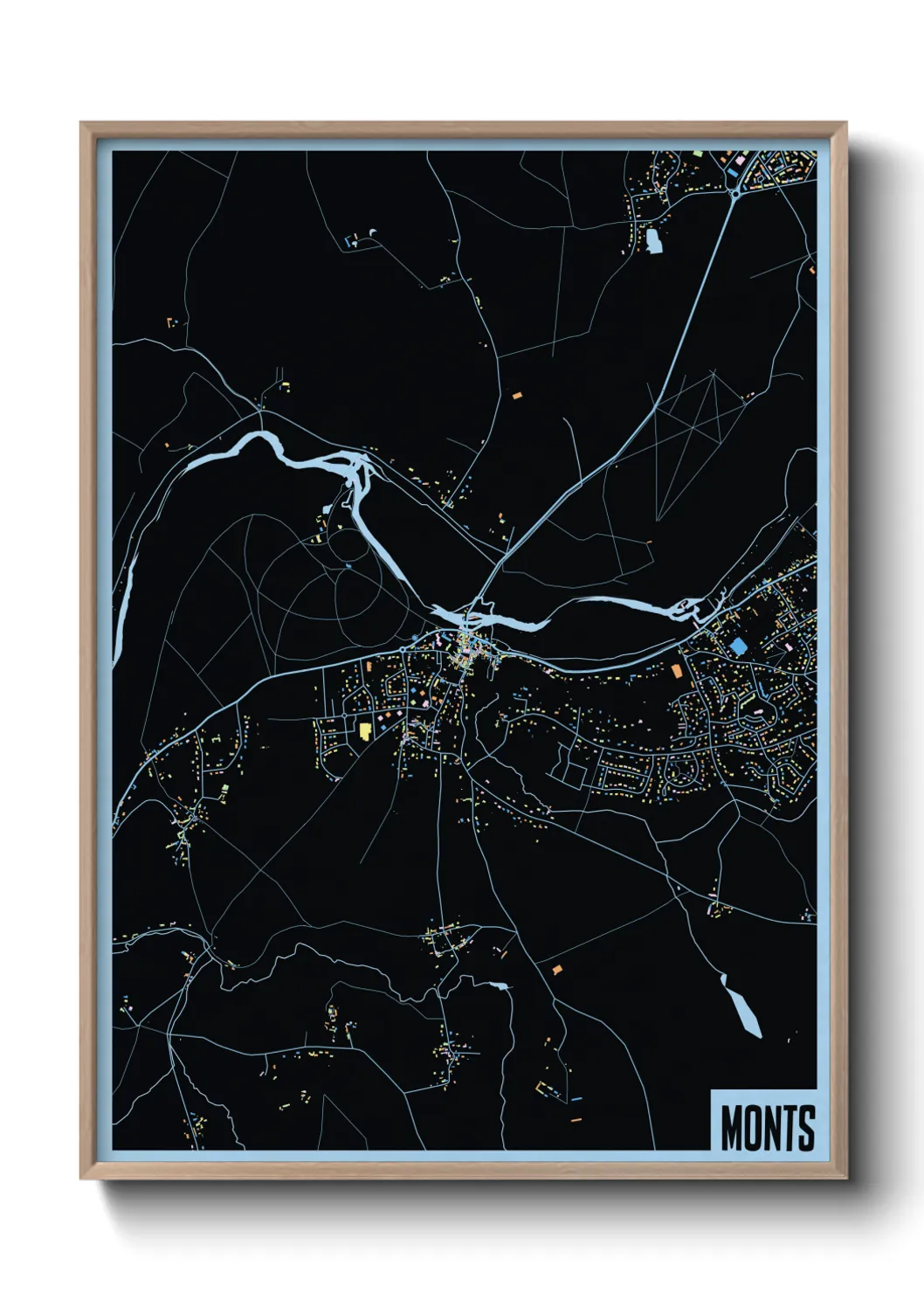 Une affiche de carte sur Monts