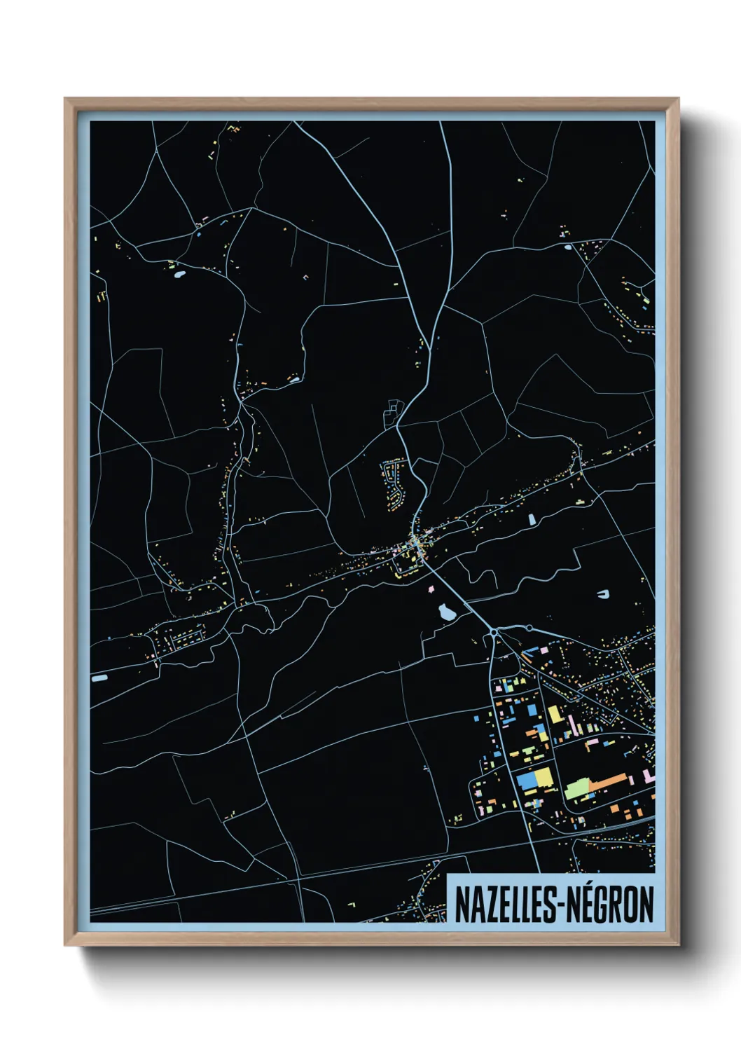 Une affiche de carte sur Nazelles-Négron