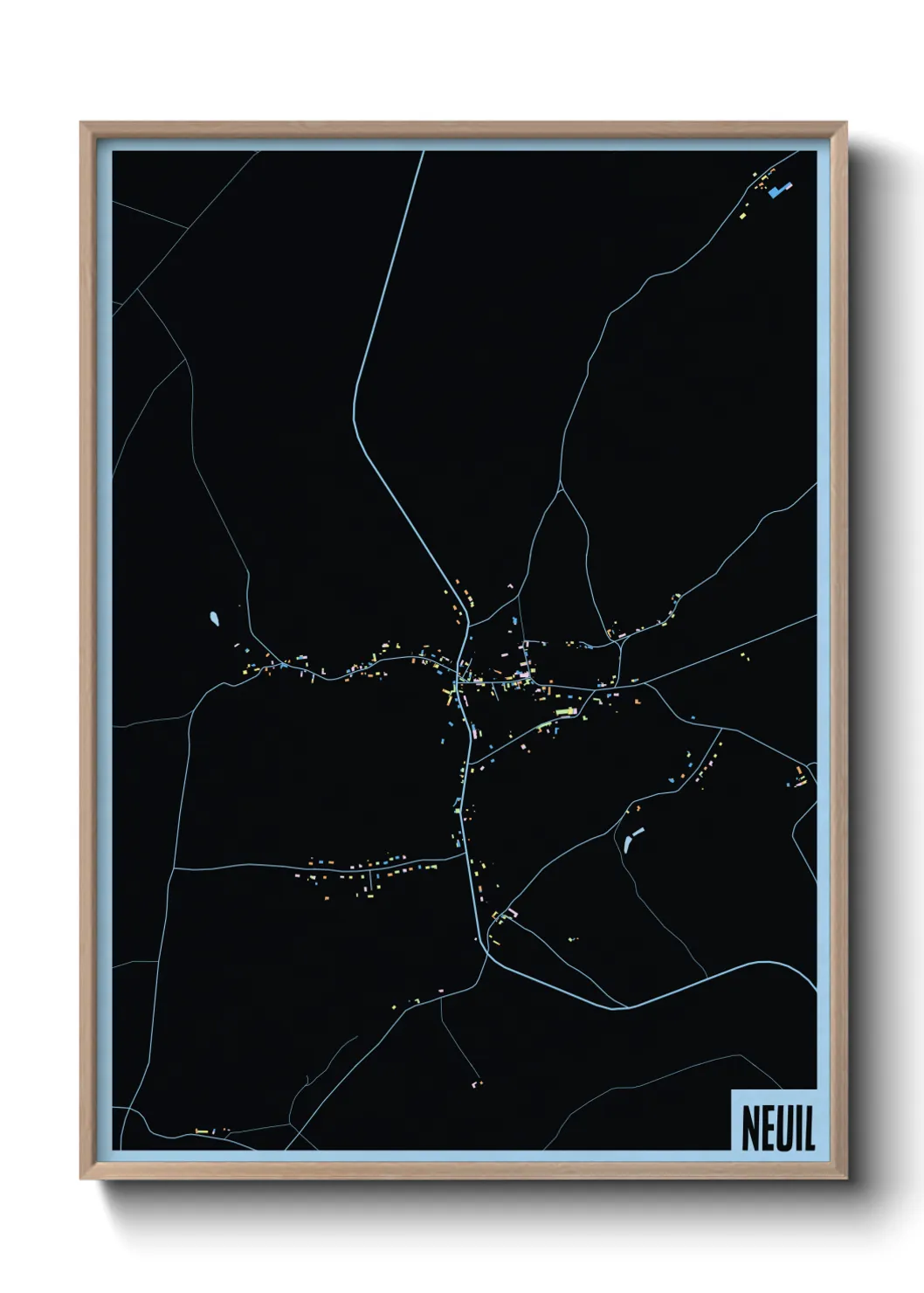 Une affiche de carte sur Neuil