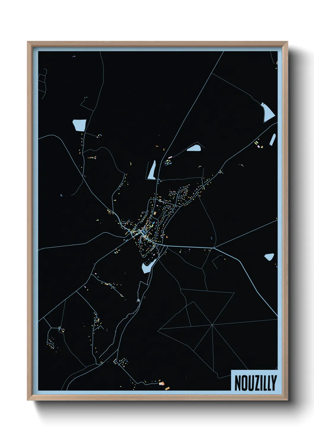 Une affiche de carte sur Nouzilly