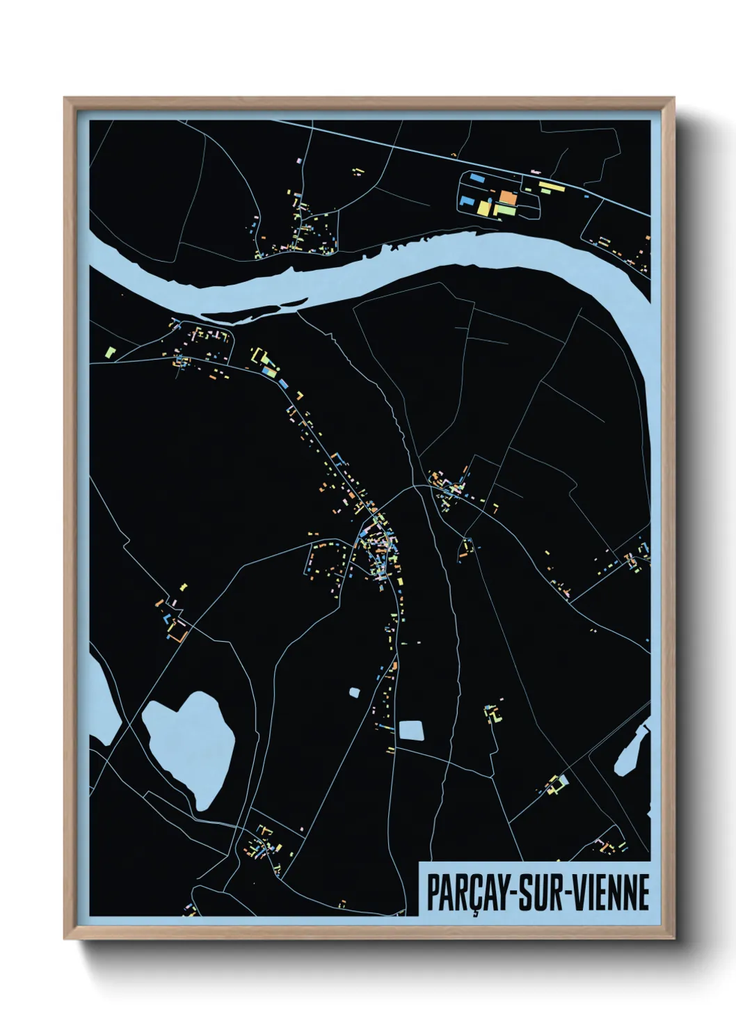 Une affiche de carte sur Parçay-sur-Vienne