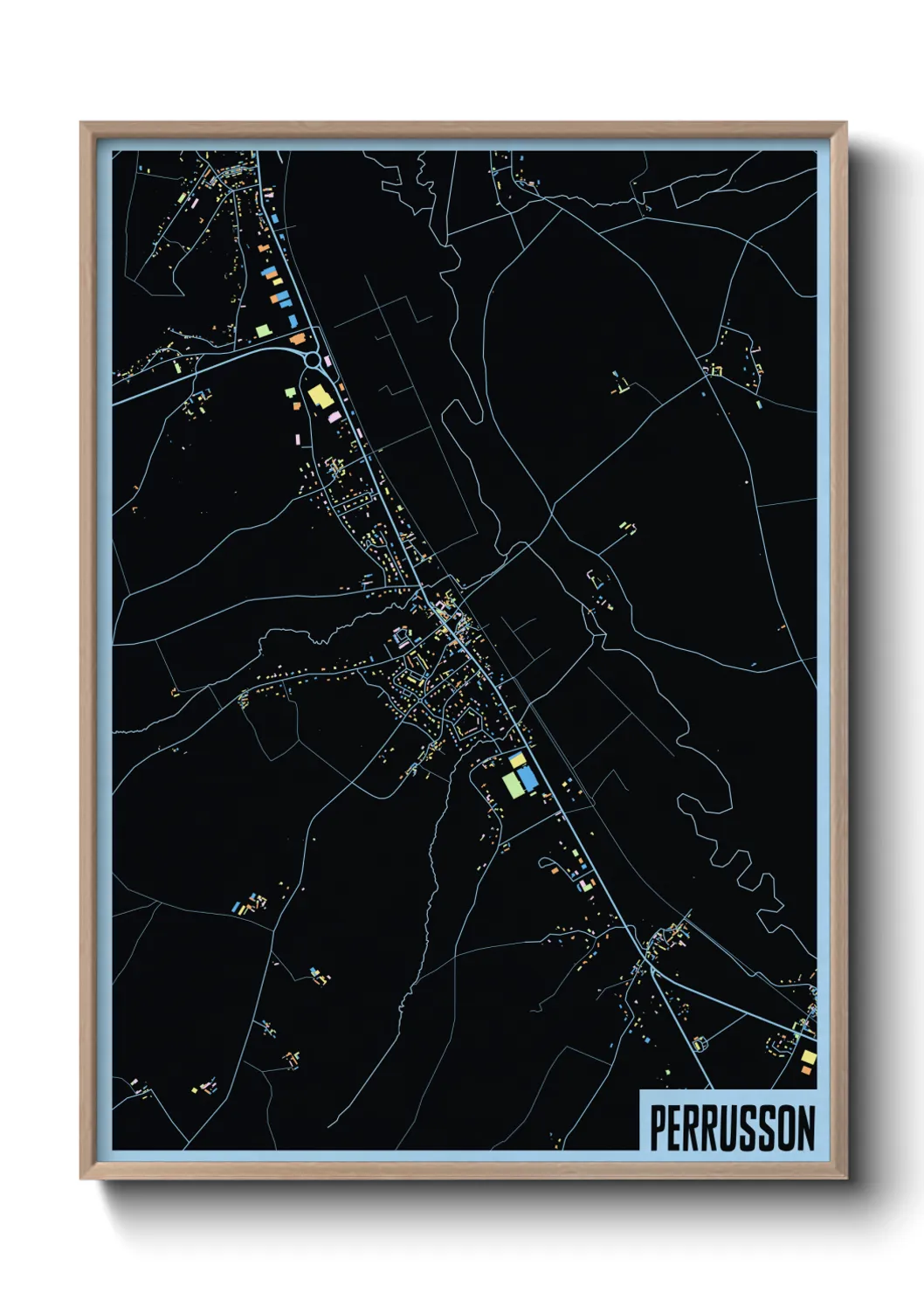 Une affiche de carte sur Perrusson