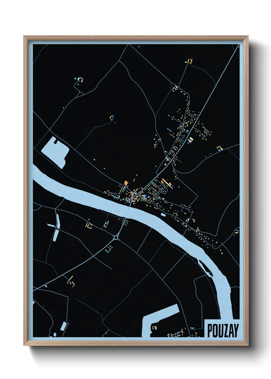 Une affiche de carte sur Pouzay