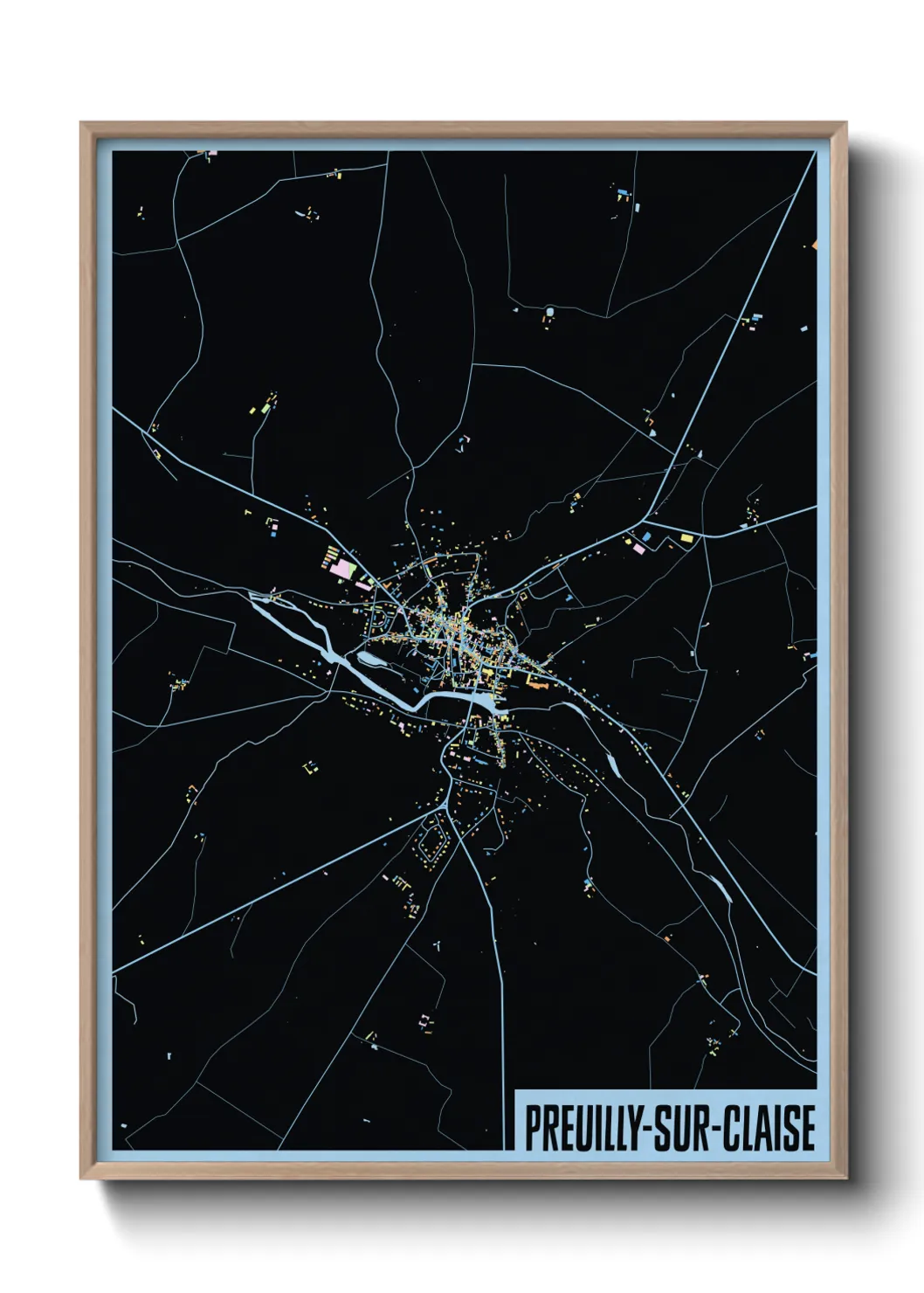 Une affiche de carte sur Preuilly-sur-Claise