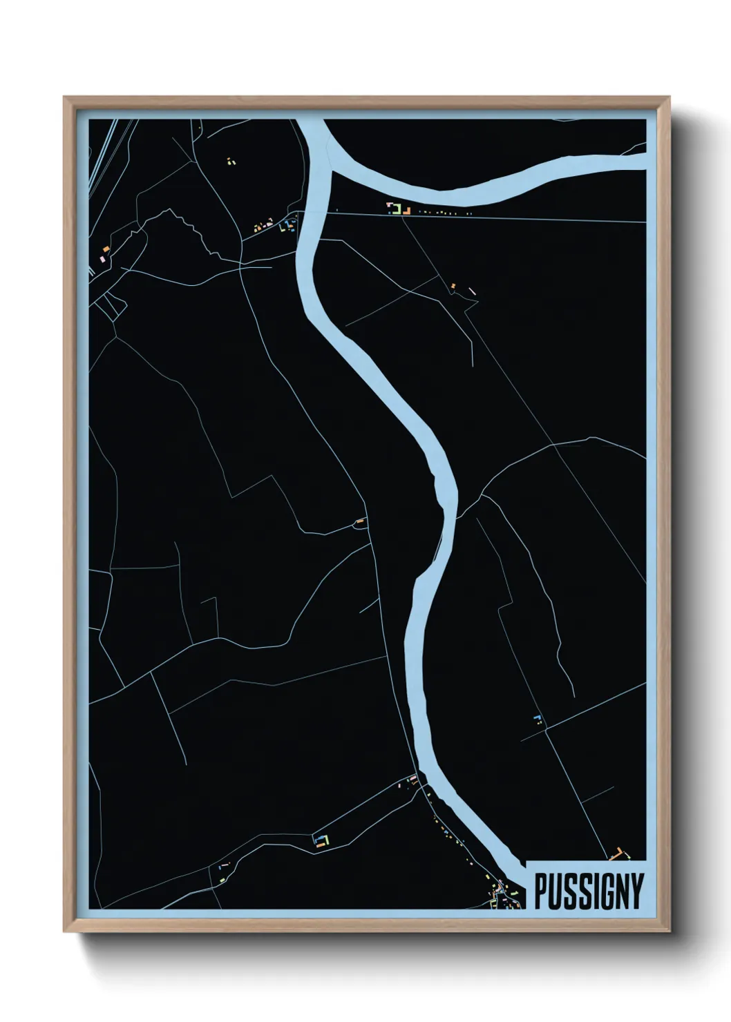 Une affiche de carte sur Pussigny