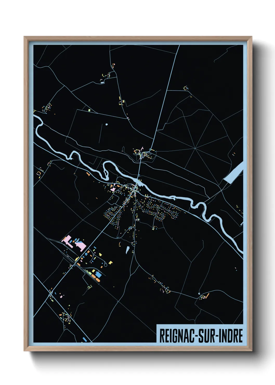 Une affiche de carte sur Reignac-sur-Indre