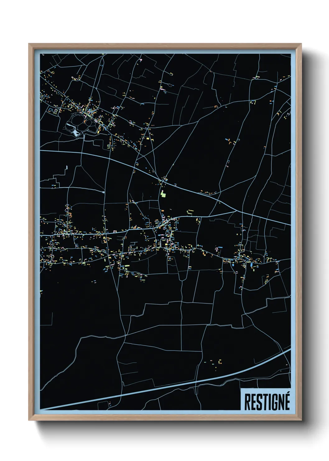 Une affiche de carte sur Restigné