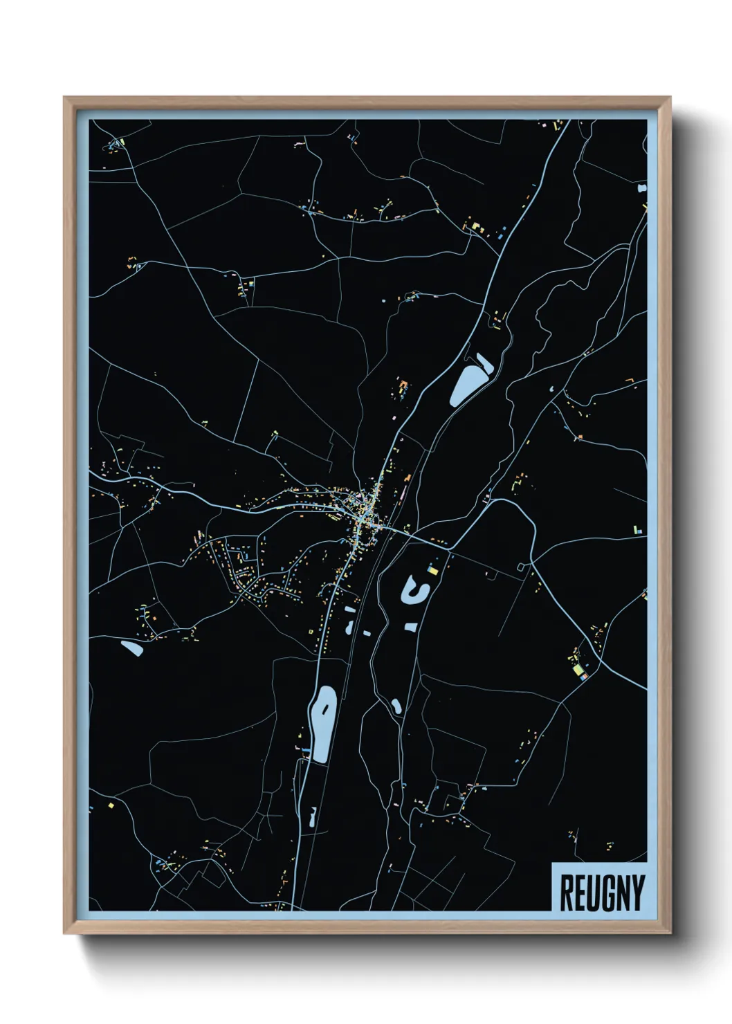 Une affiche de carte sur Reugny