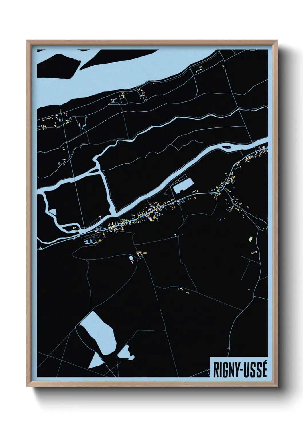 Une affiche de carte sur Rigny-Ussé