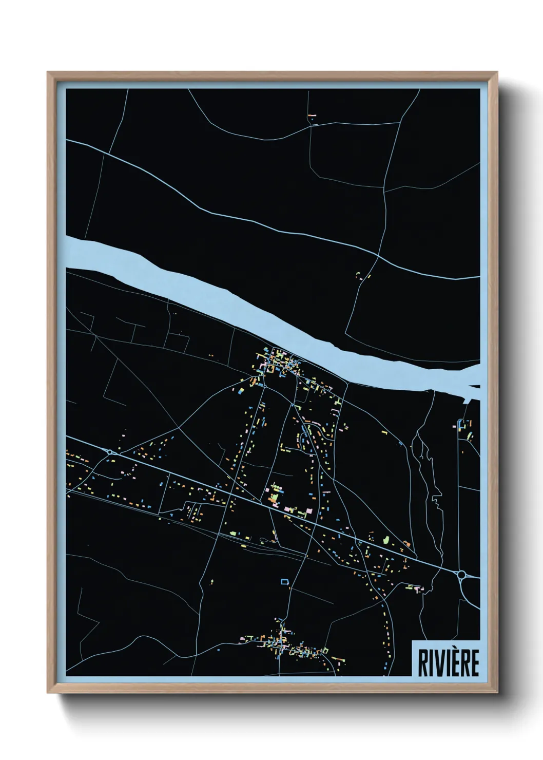 Une affiche de carte sur Rivière