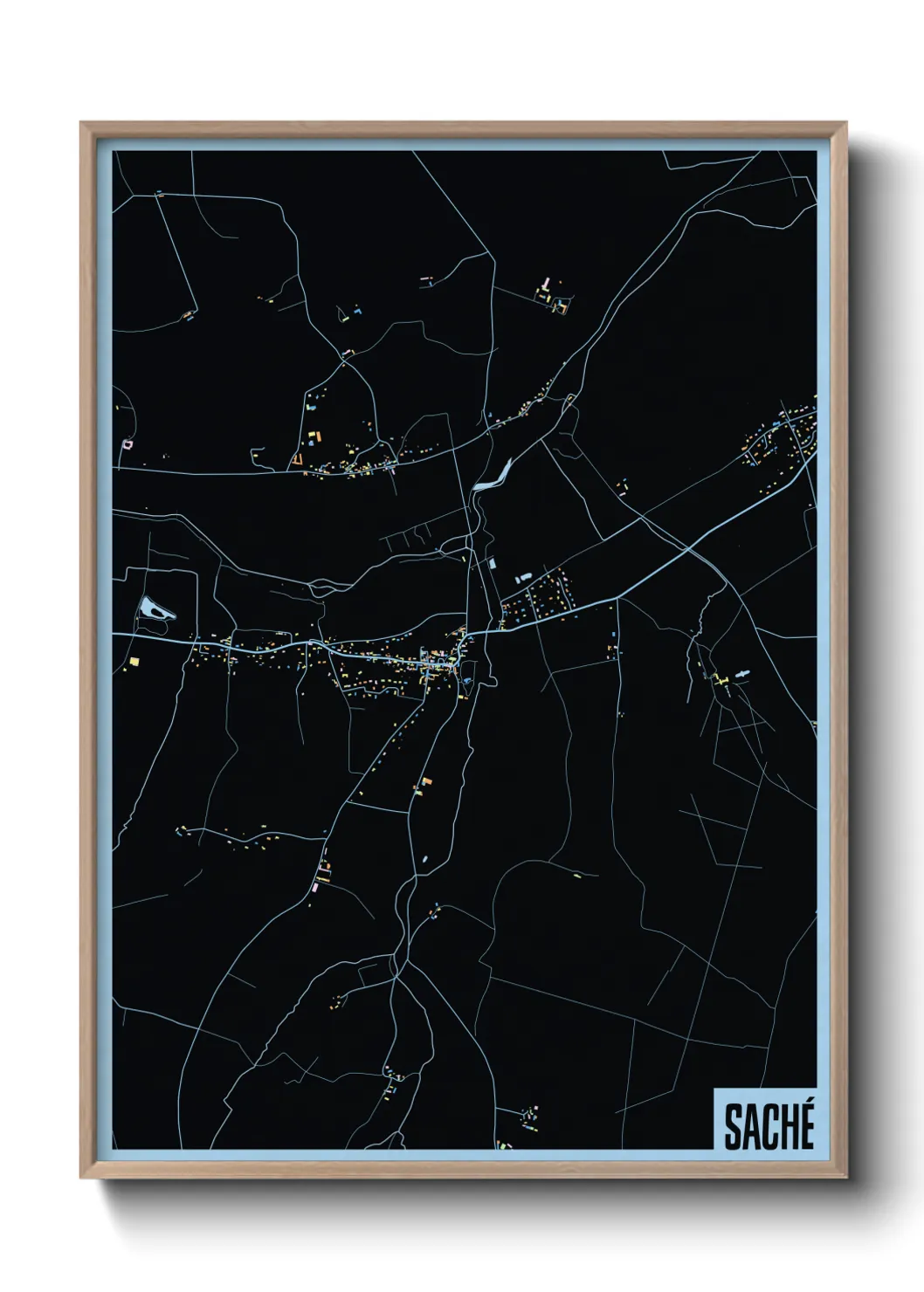 Une affiche de carte sur Saché