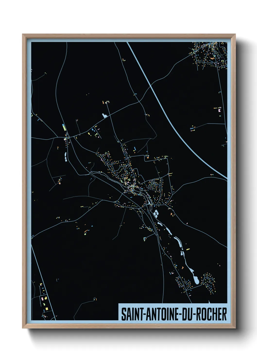 Une affiche de carte sur Saint-Antoine-du-Rocher