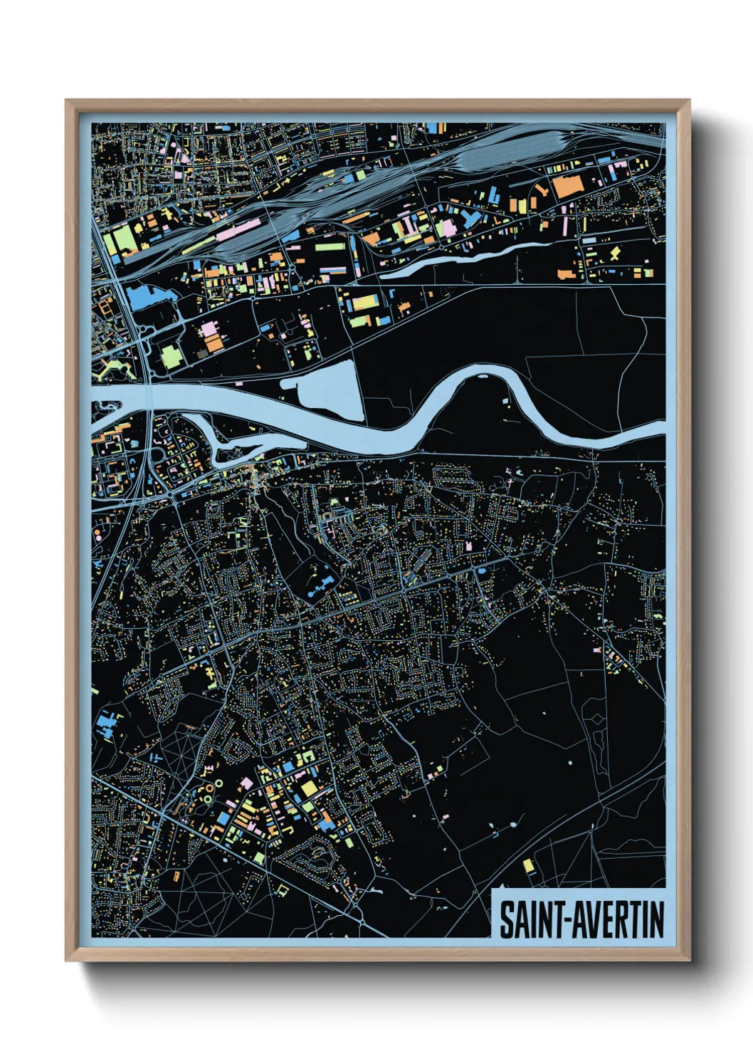 Une affiche de carte sur Saint-Avertin