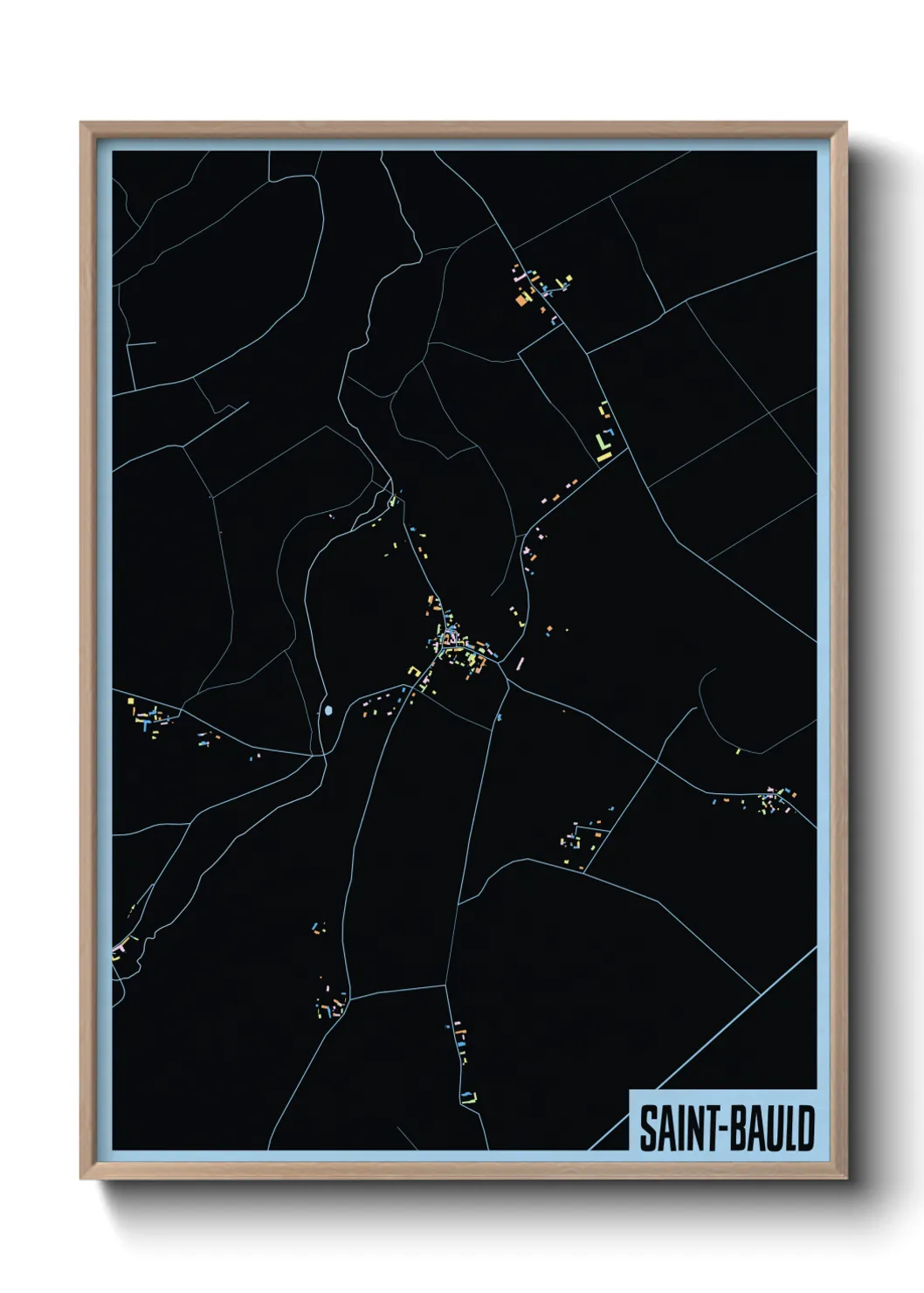 Une affiche de carte sur Saint-Bauld