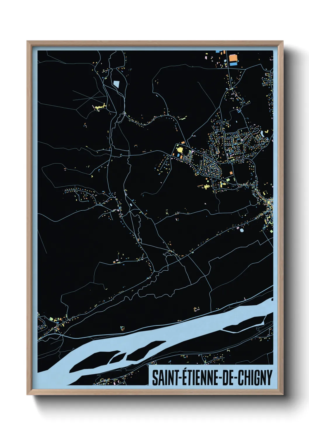 Une affiche de carte sur Saint-Étienne-de-Chigny