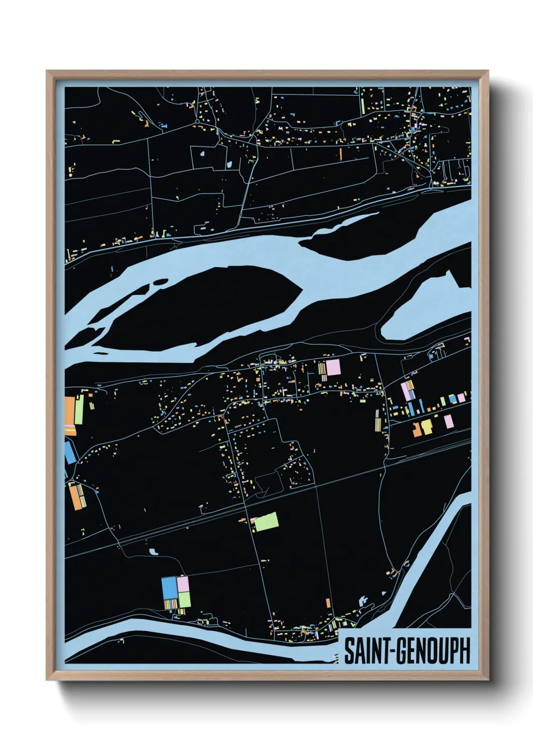 Une affiche de carte sur Saint-Genouph