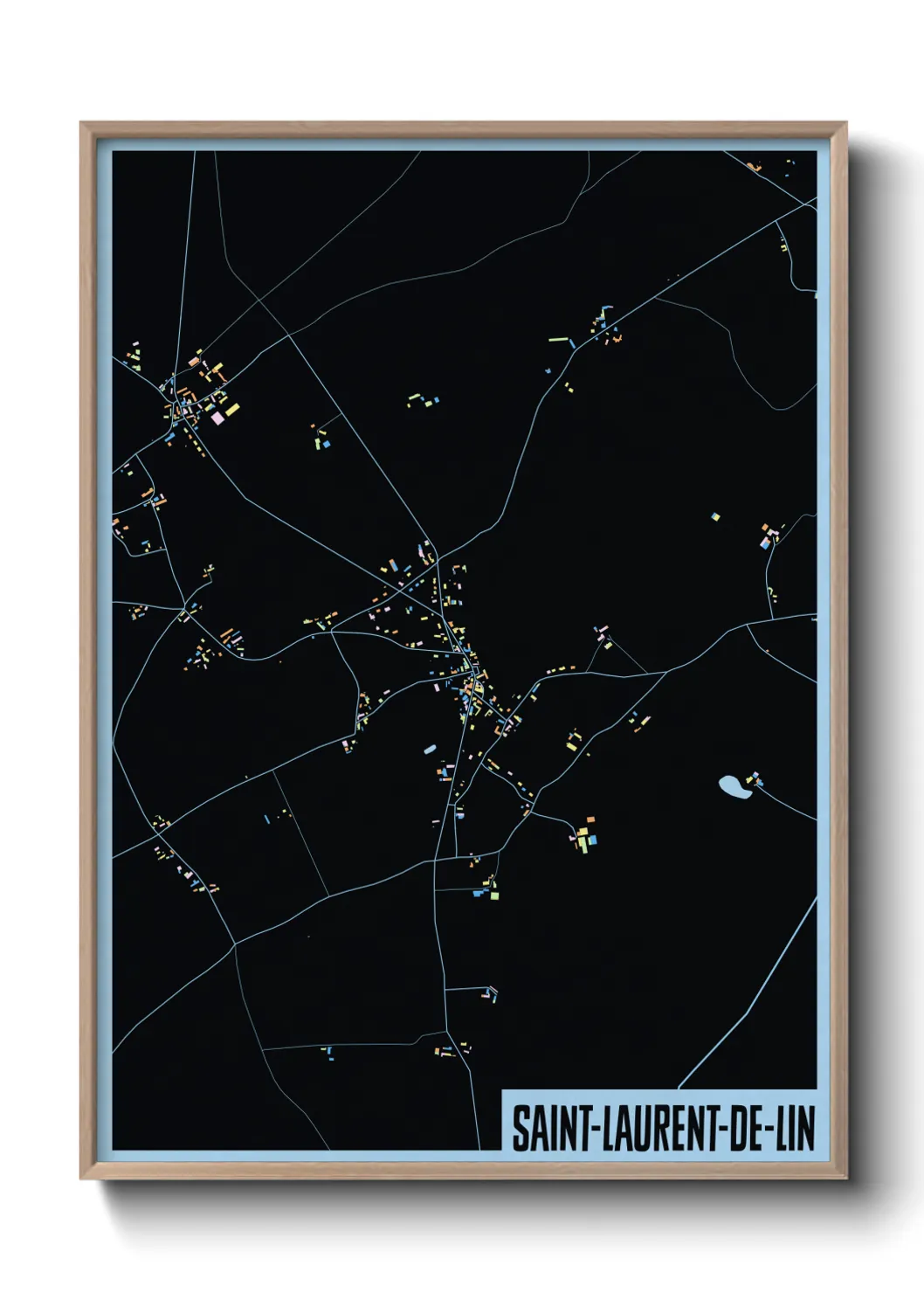 Une affiche de carte sur Saint-Laurent-de-Lin