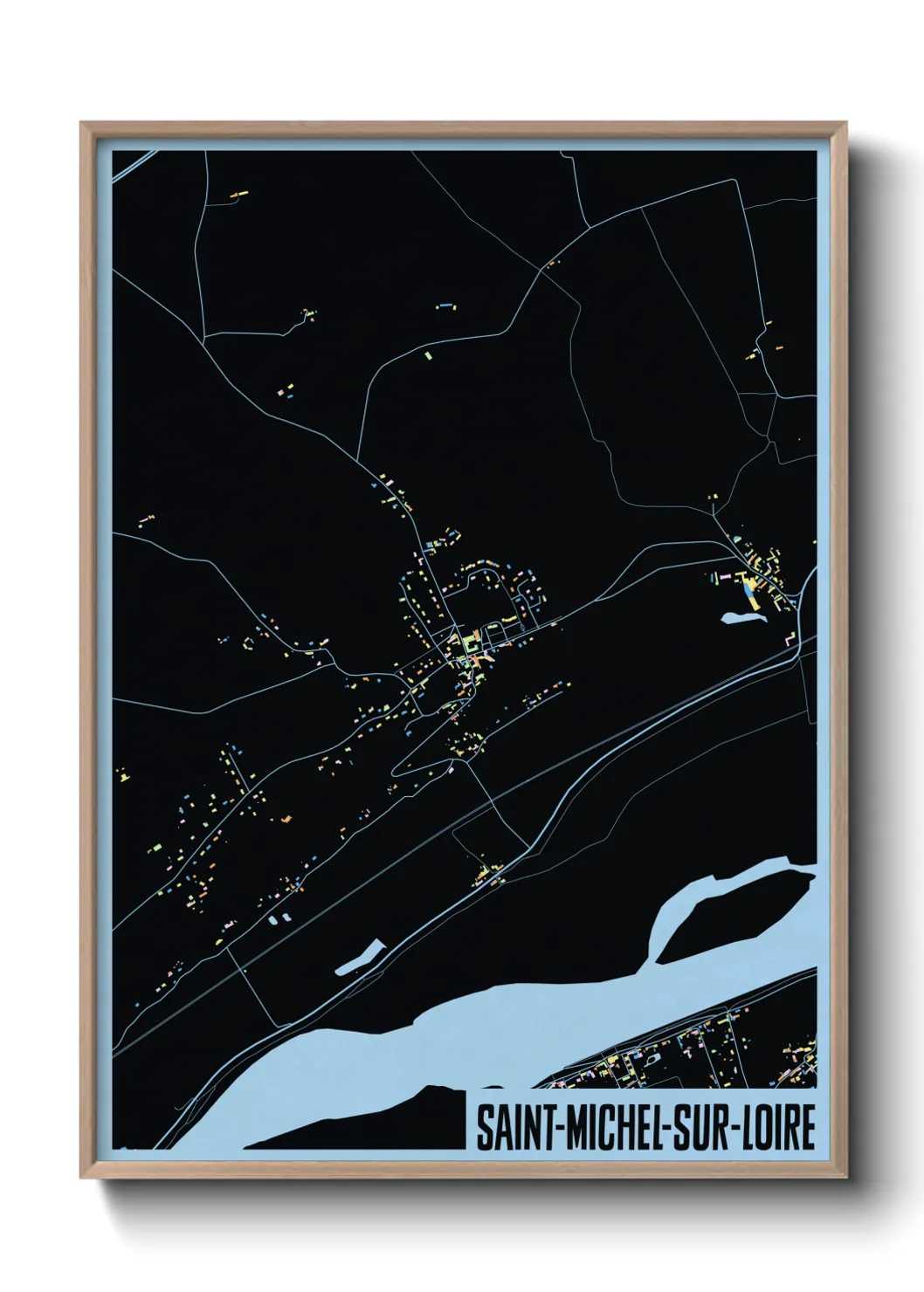 Une affiche de carte sur Saint-Michel-sur-Loire