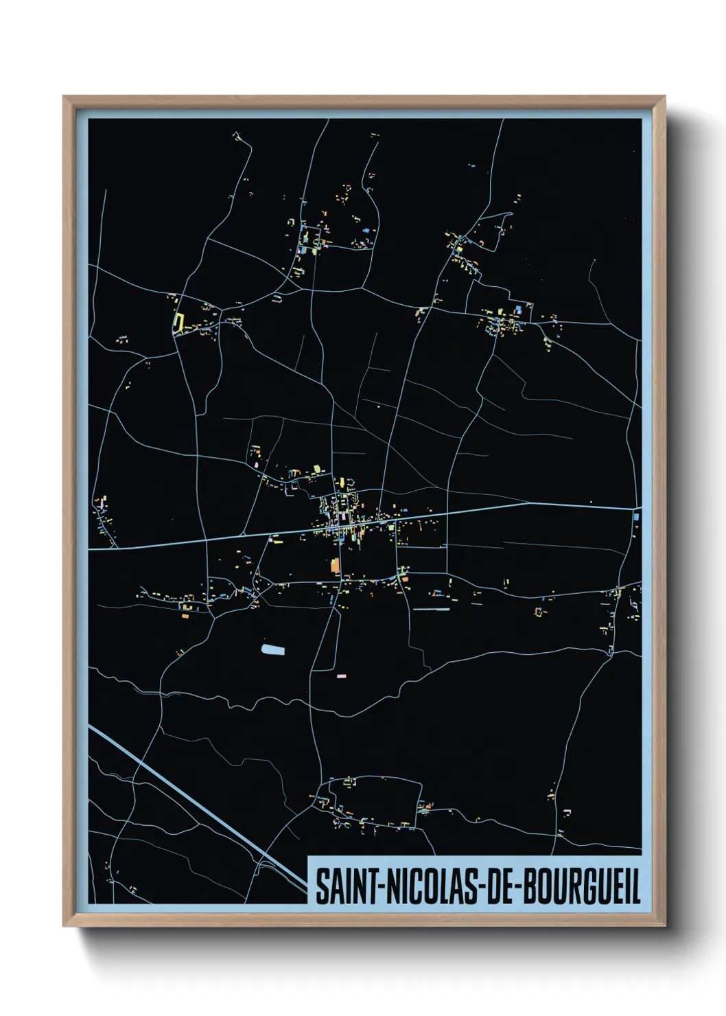 Une affiche de carte sur Saint-Nicolas-de-Bourgueil