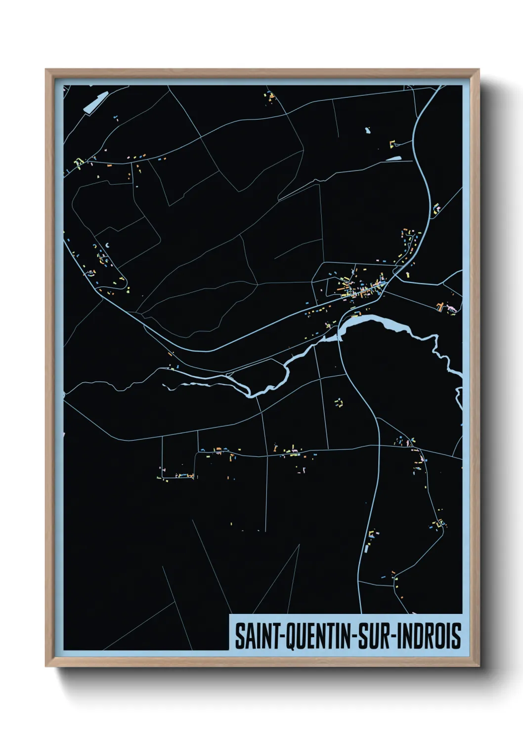 Une affiche de carte sur Saint-Quentin-sur-Indrois