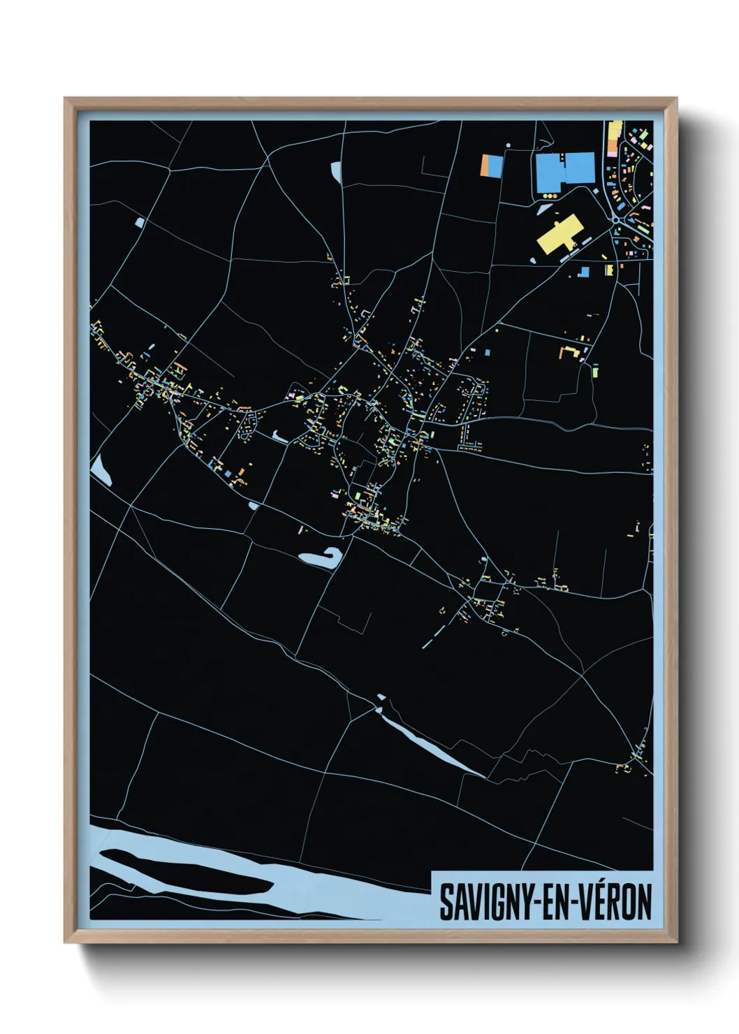 Une affiche de carte sur Savigny-en-Véron