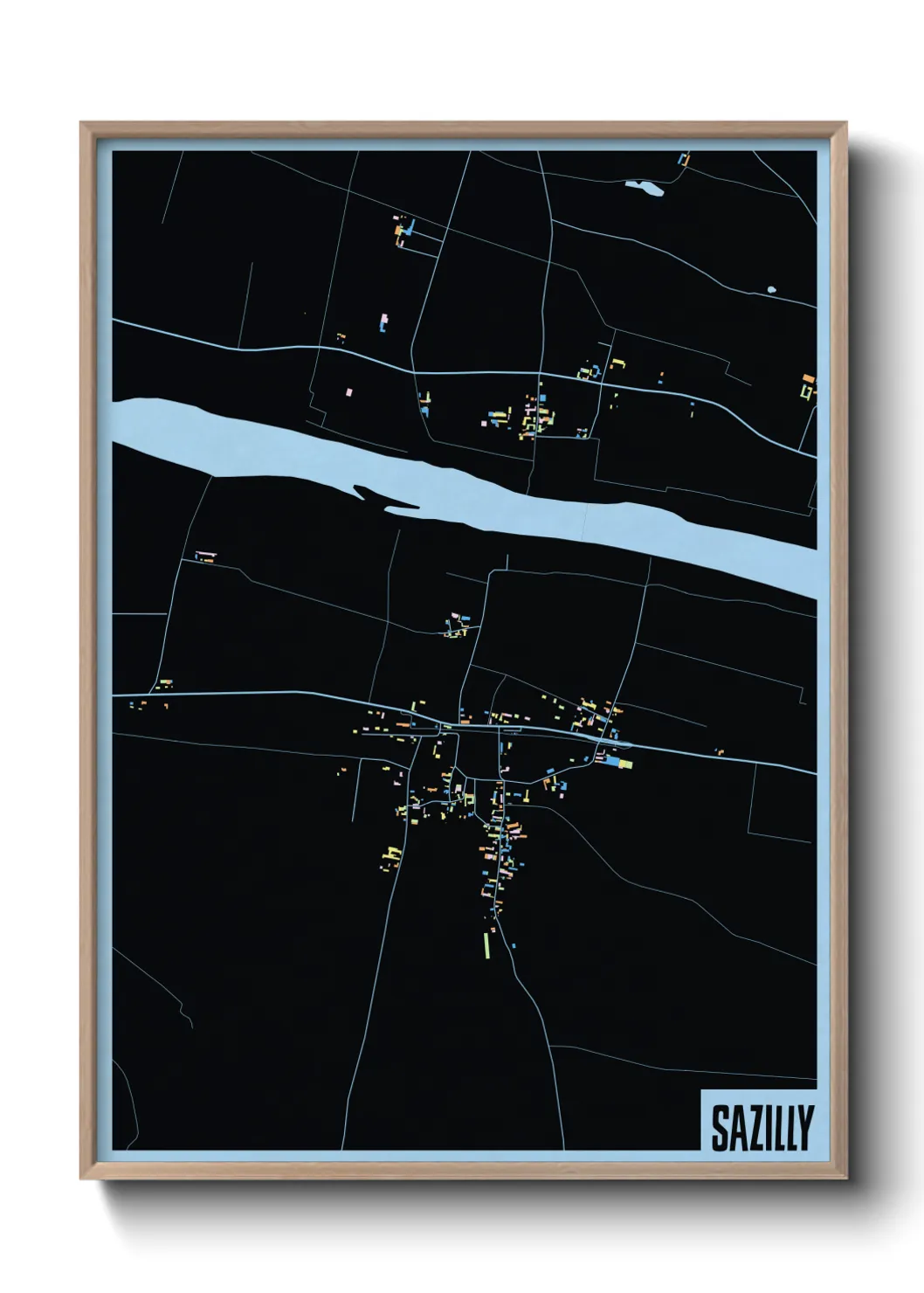 Une affiche de carte sur Sazilly