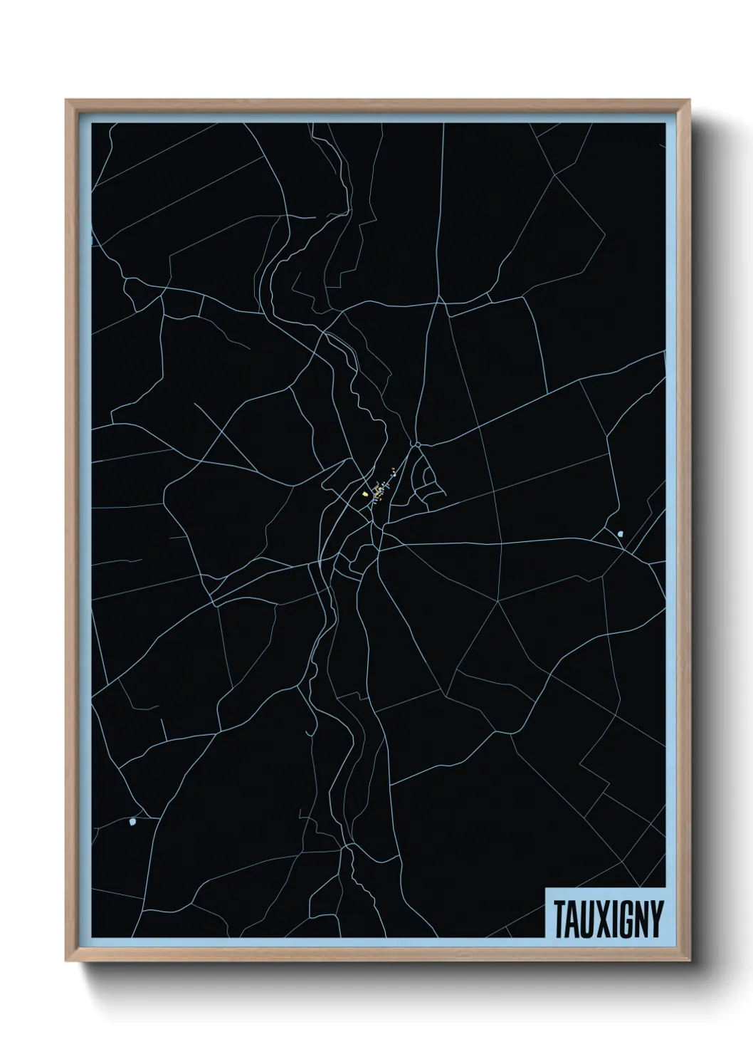 Une affiche de carte sur Tauxigny