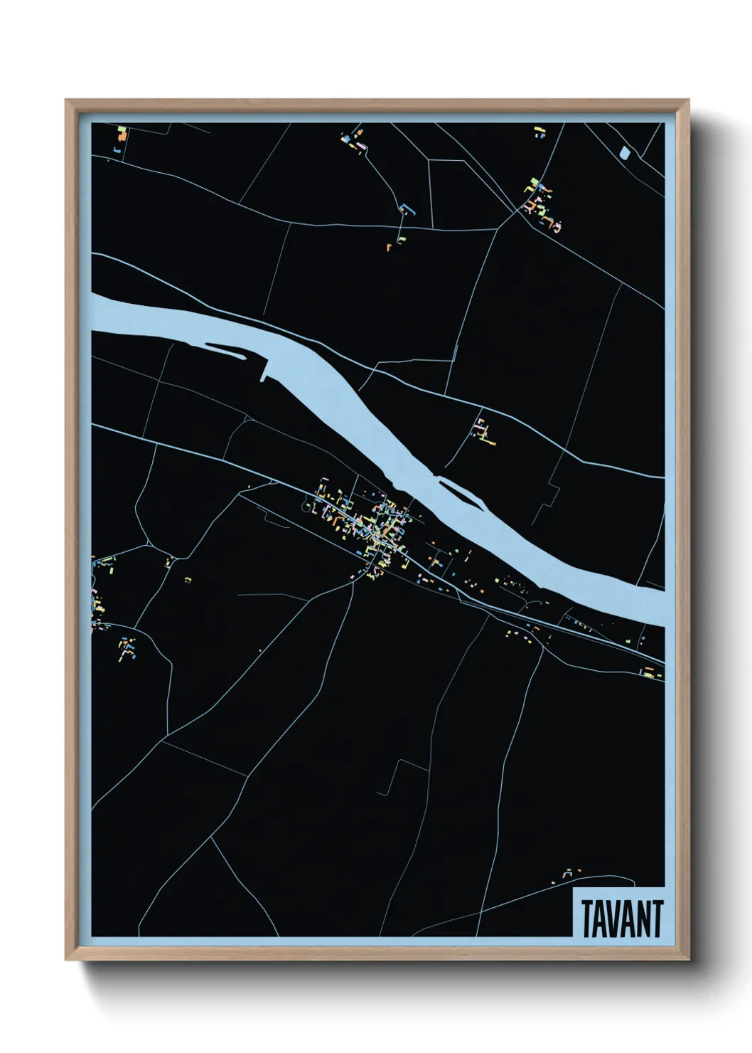 Une affiche de carte sur Tavant