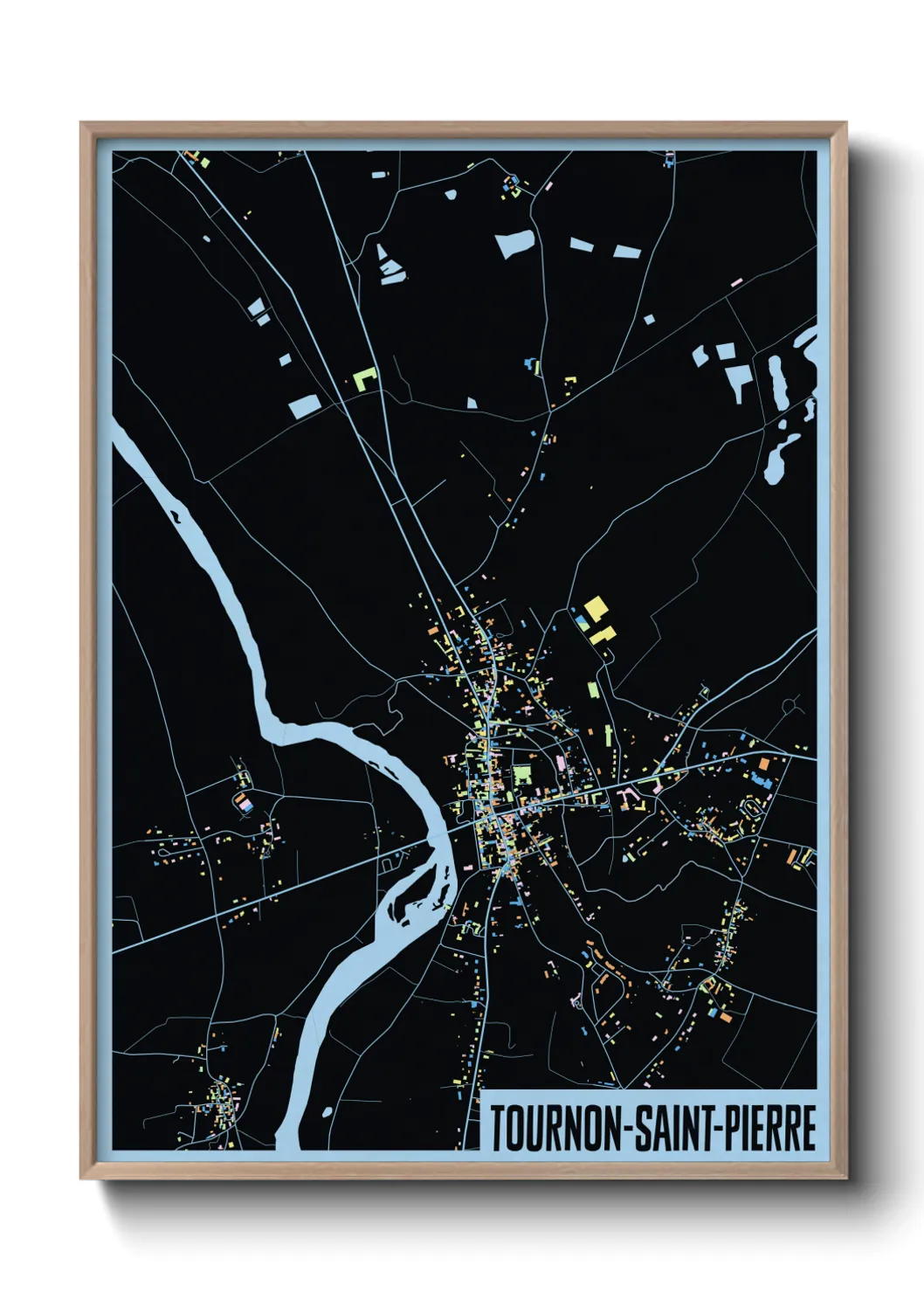Une affiche de carte sur Tournon-Saint-Pierre