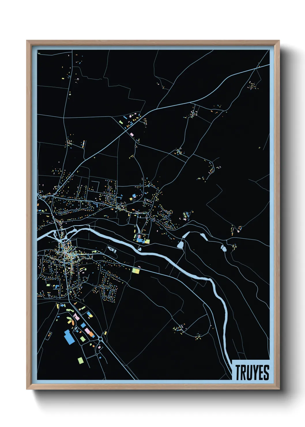 Une affiche de carte sur Truyes