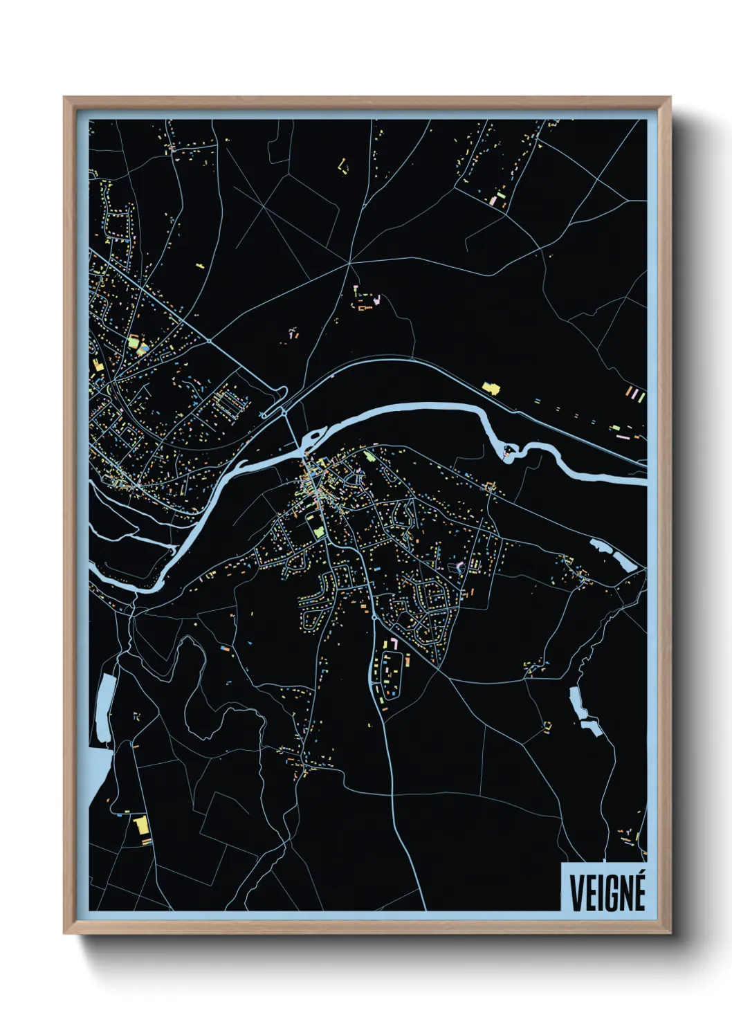 Une affiche de carte sur Veigné