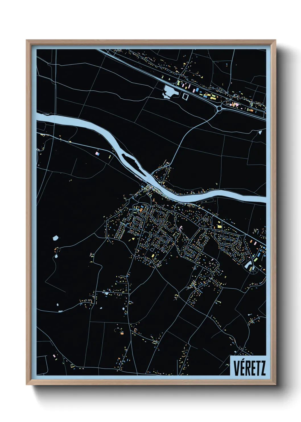 Une affiche de carte sur Véretz