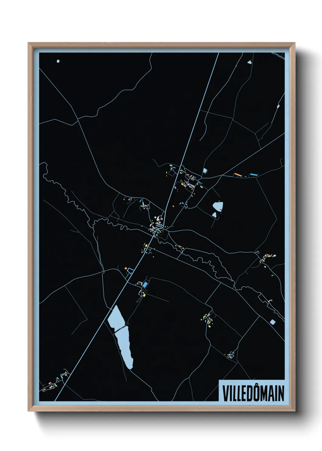 Une affiche de carte sur Villedômain