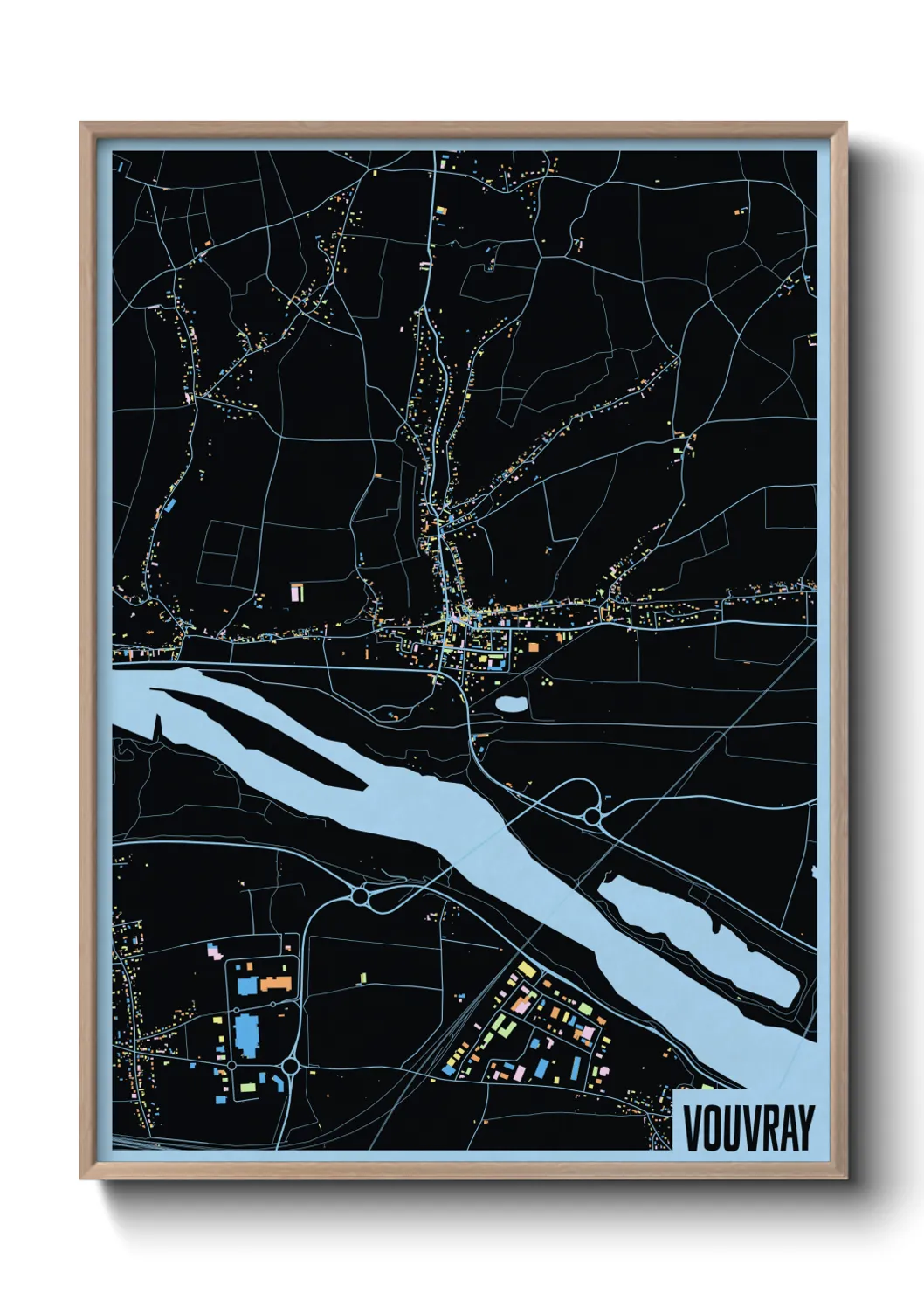 Une affiche de carte sur Vouvray