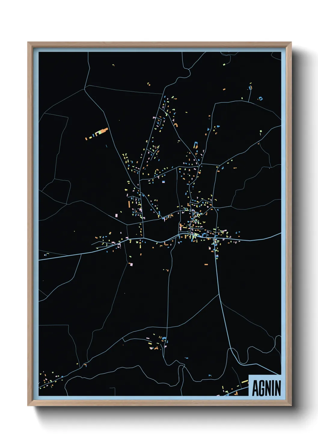 Une affiche de carte sur Agnin