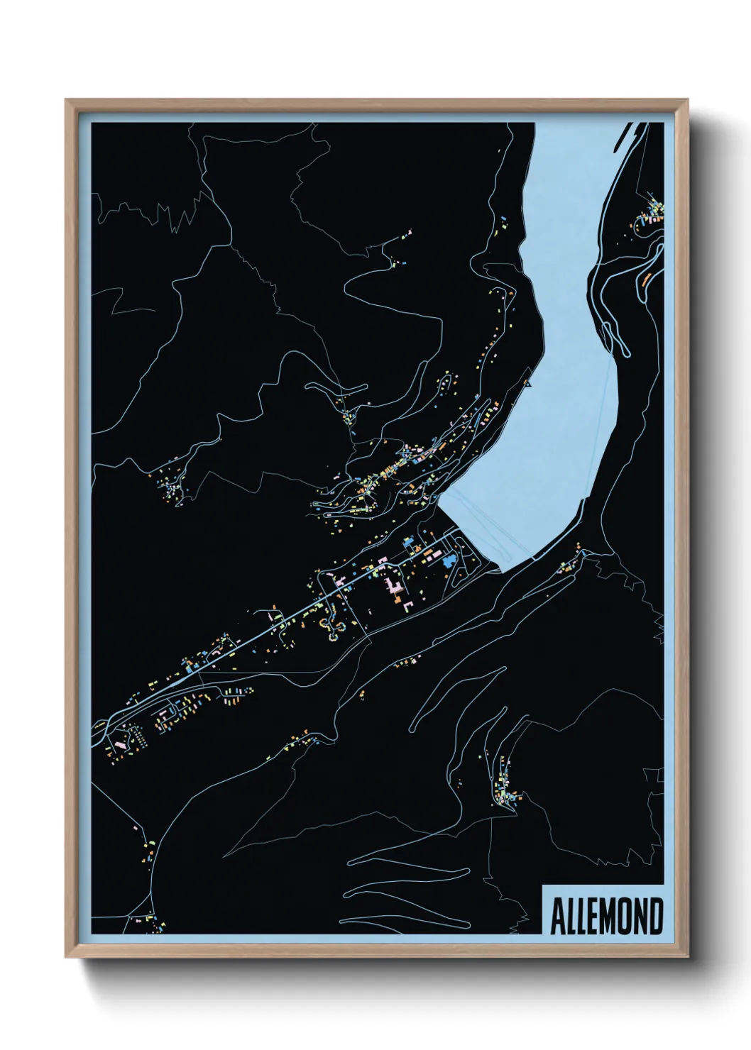 Une affiche de carte sur Allemond