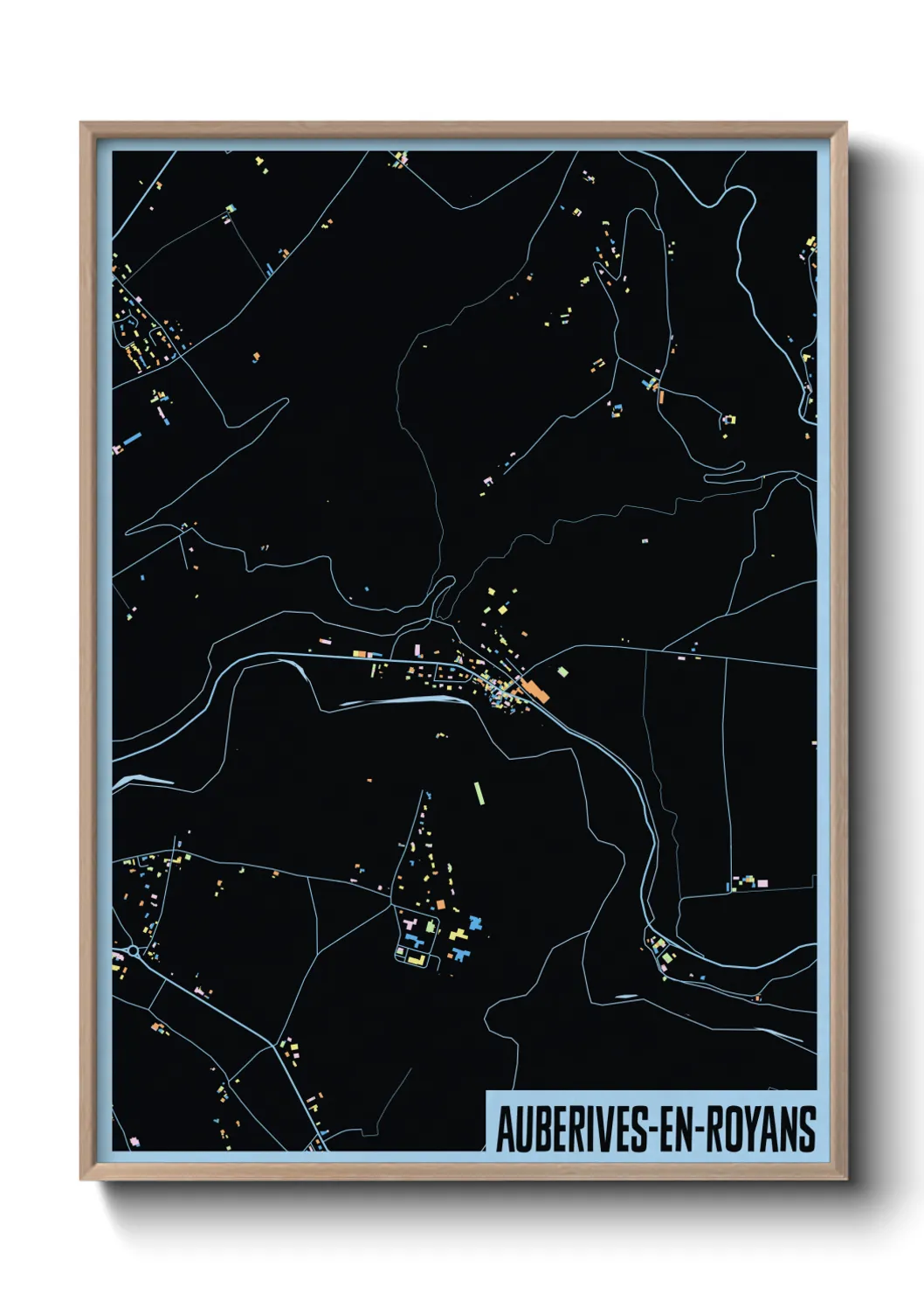 Une affiche de carte sur Auberives-en-Royans