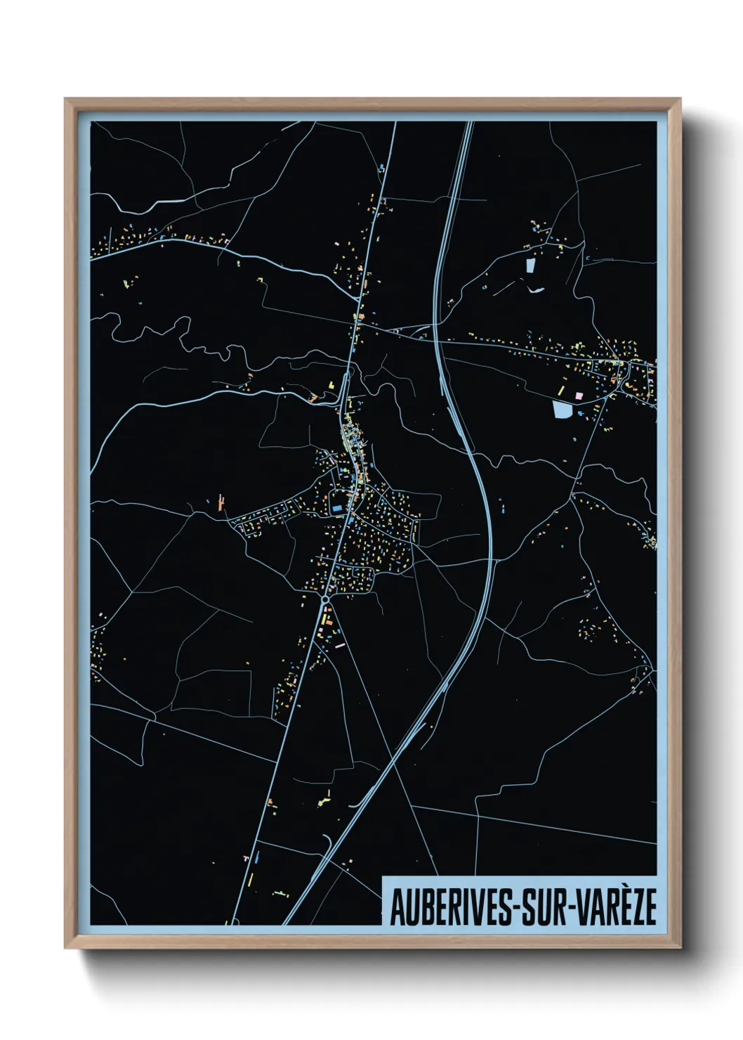 Une affiche de carte sur Auberives-sur-Varèze