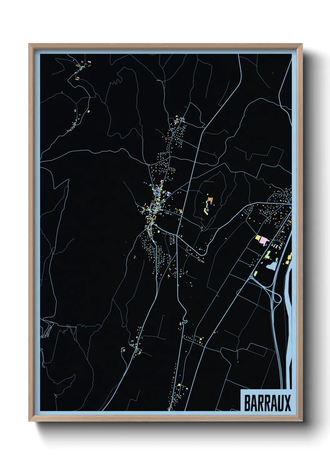 Une affiche de carte sur Barraux