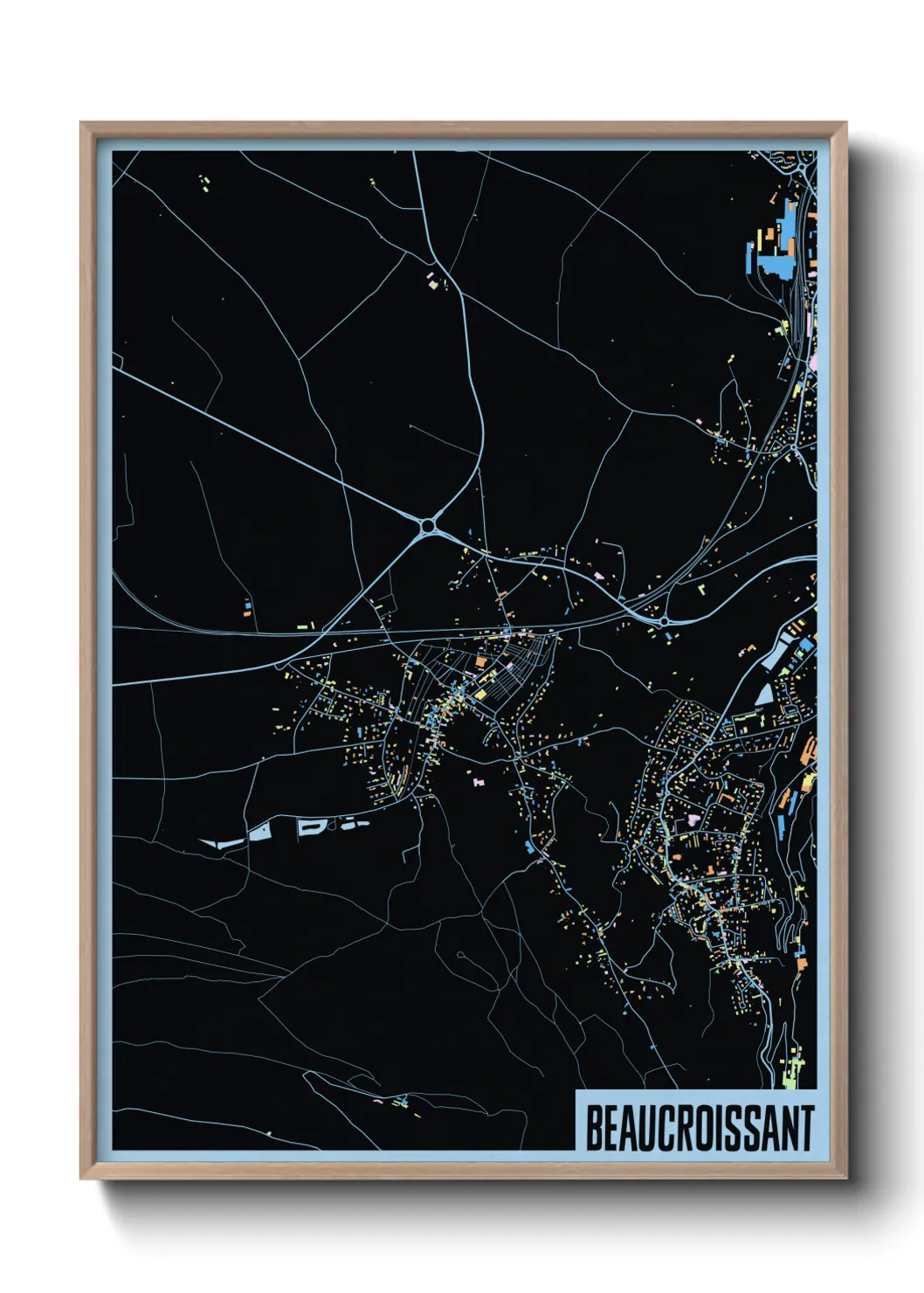 Une affiche de carte sur Beaucroissant