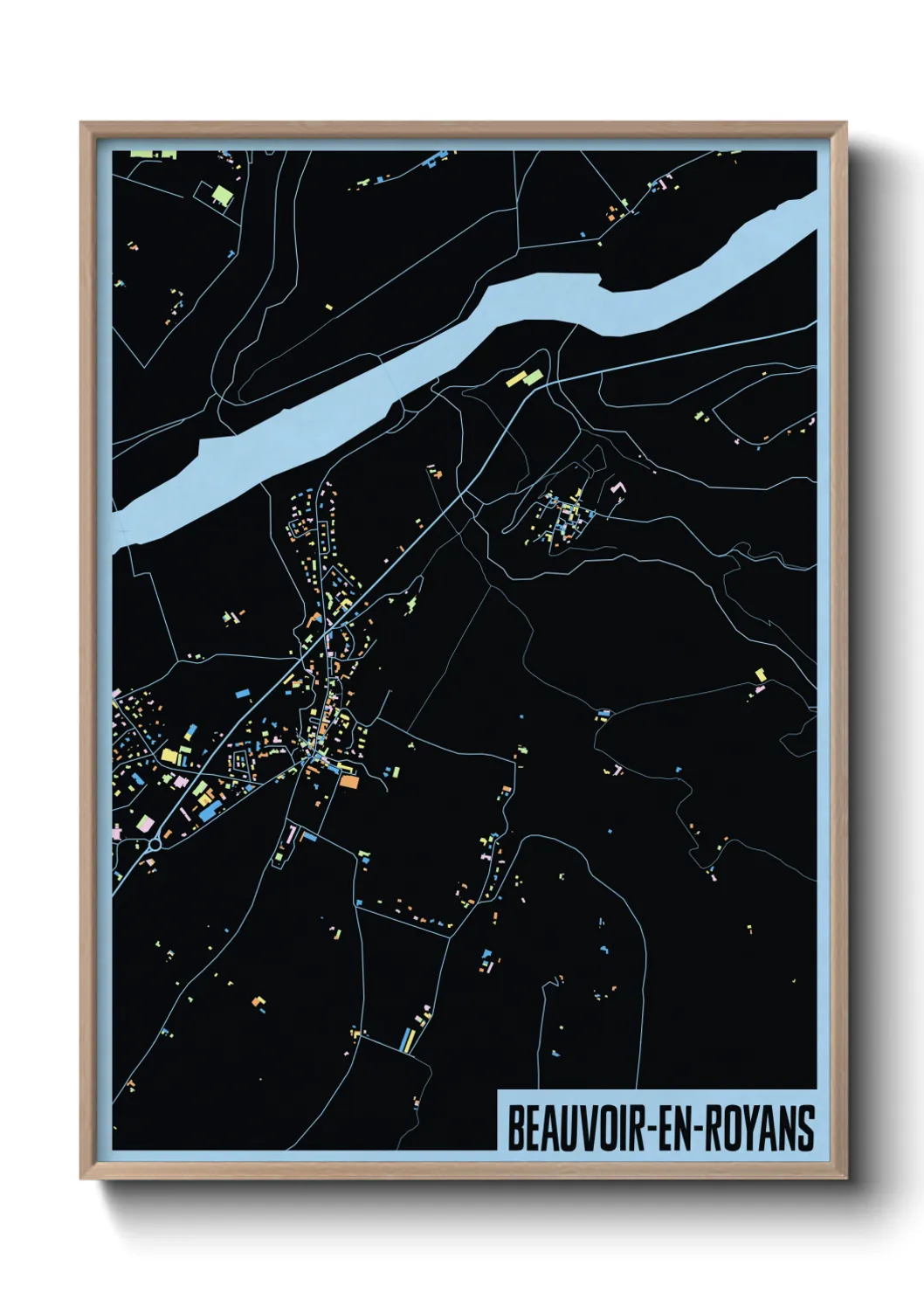 Une affiche de carte sur Beauvoir-en-Royans