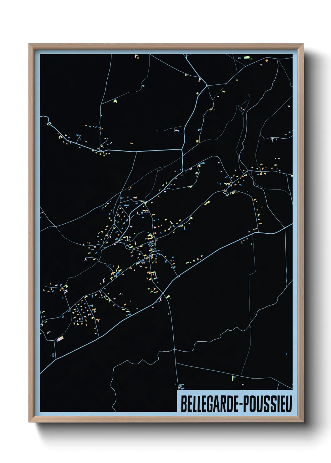 Une affiche de carte sur Bellegarde-Poussieu