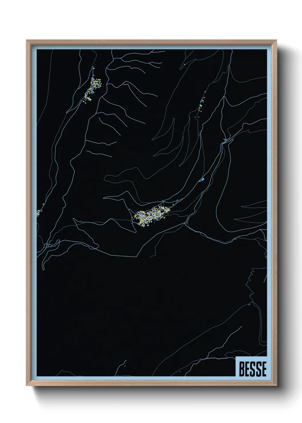 Une affiche de carte sur Besse