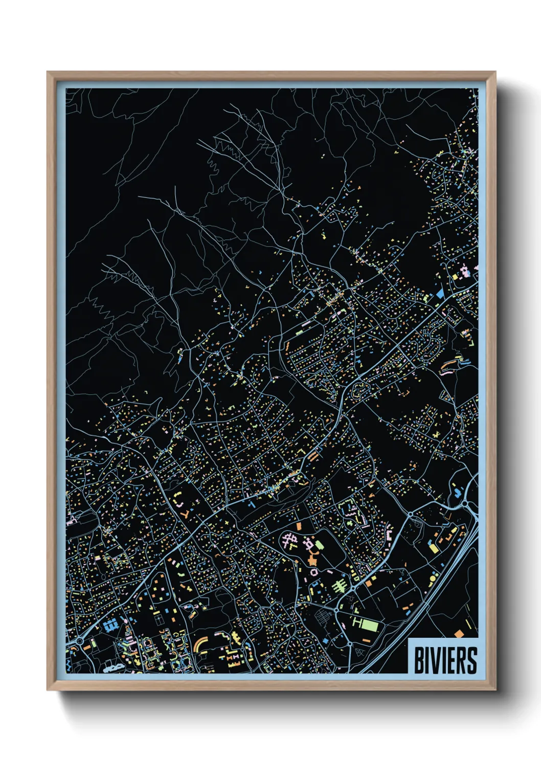 Une affiche de carte sur Biviers