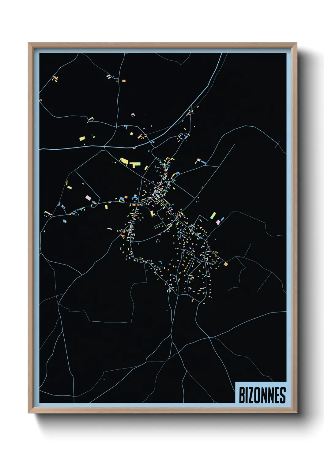 Une affiche de carte sur Bizonnes